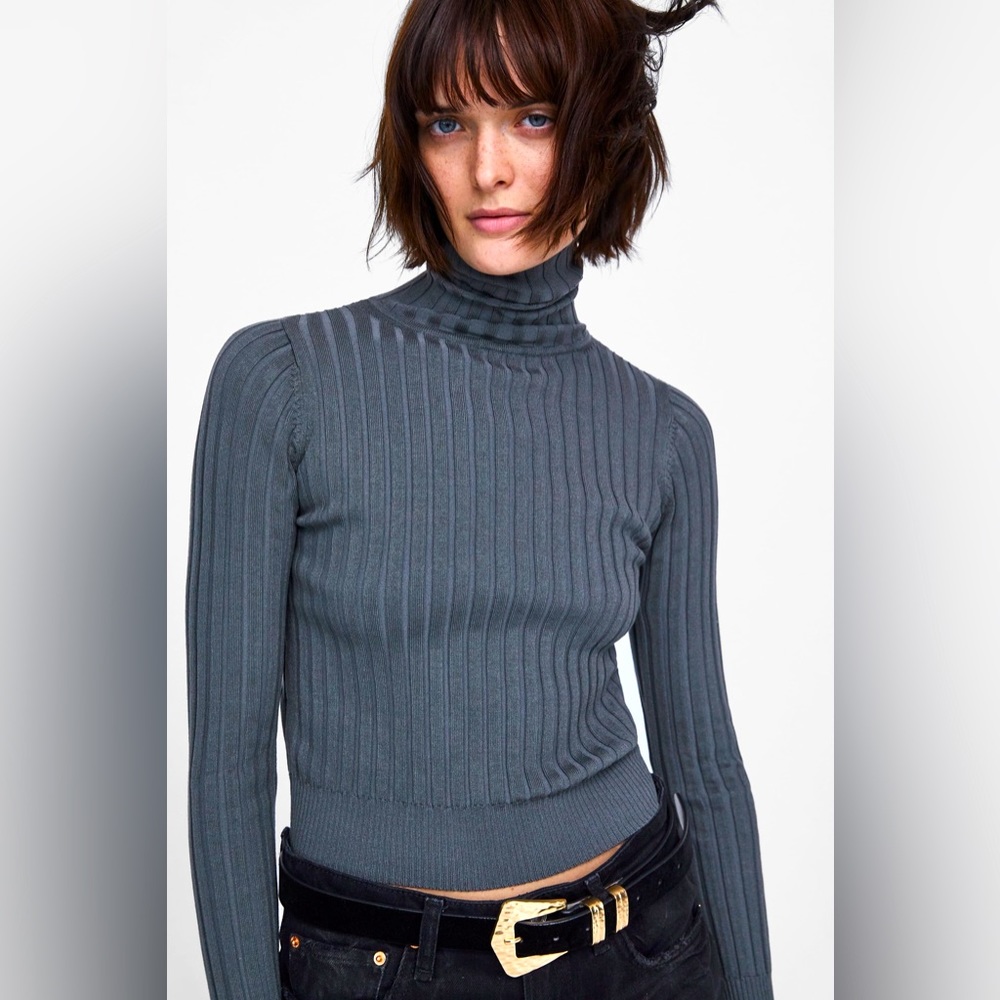 Zara olive turtleneck sweater